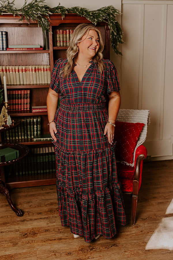 Polished Perfection Plaid Maxi Dress in Navy Curves Image - 1