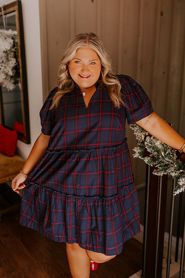 Chic Checkmate Babydoll Mini Dress Curves Image - 2