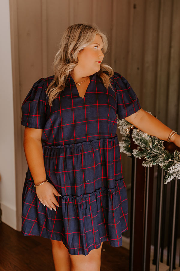 Chic Checkmate Babydoll Mini Dress Curves Image - 5