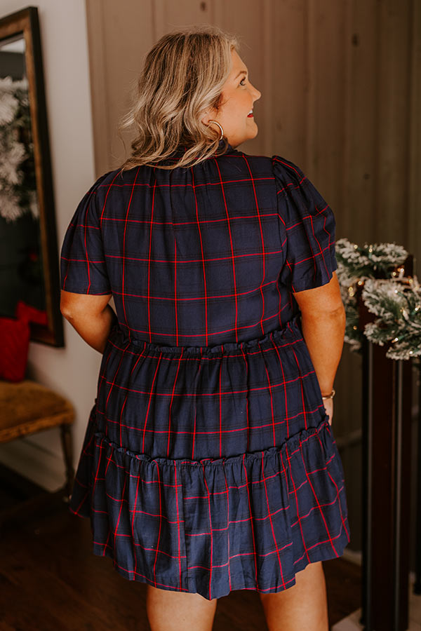 Chic Checkmate Babydoll Mini Dress Curves Image - 4