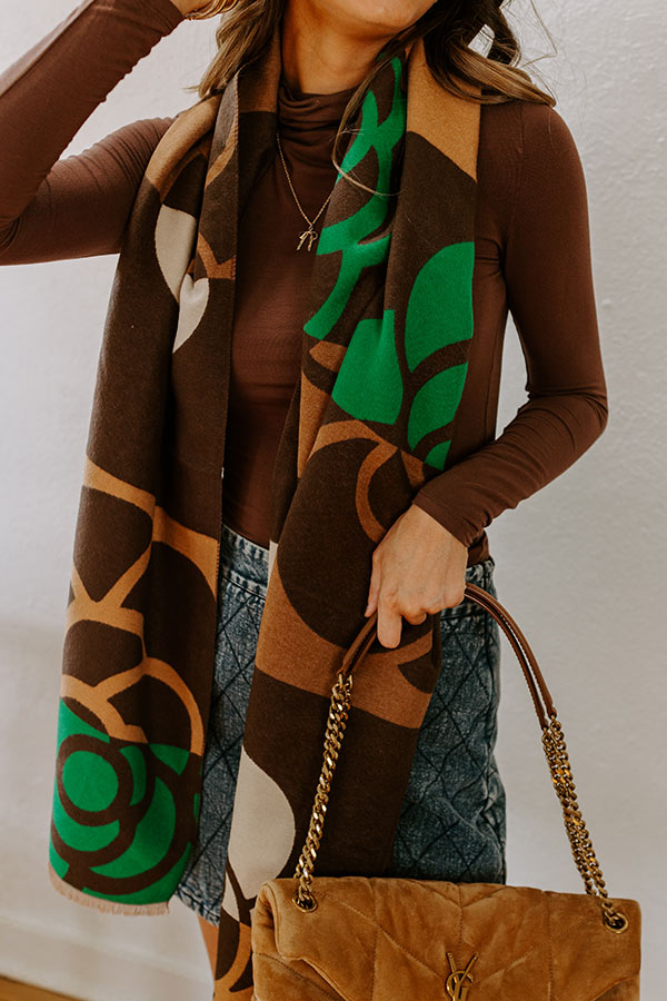 Cool Mornings Floral Scarf in Mocha Image - 2