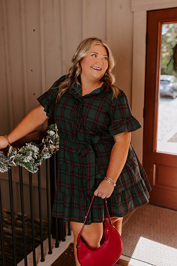 Apple Orchard Dreaming Plaid Mini Dress Curves Image - 3