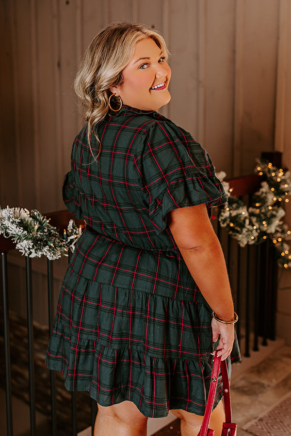 Apple Orchard Dreaming Plaid Mini Dress Curves Image - 5