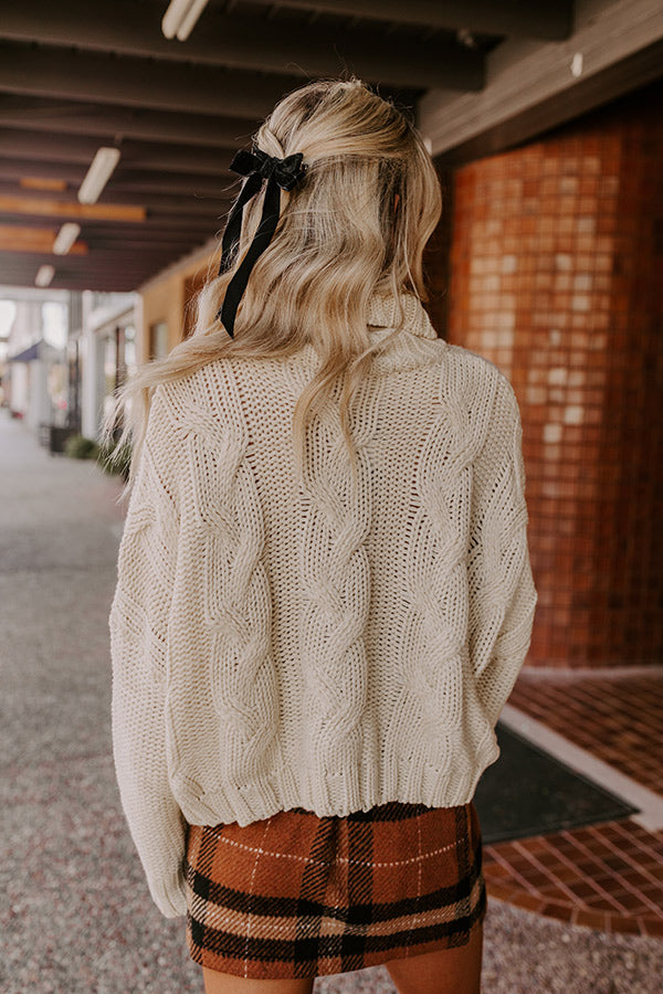 Snow Capped Mountains Cable Knit Sweater Image - 2