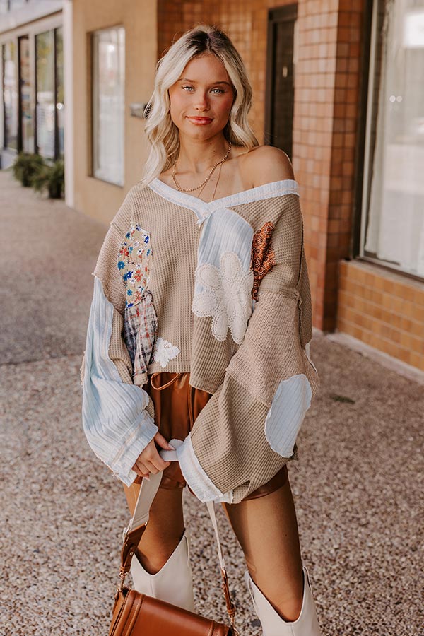 Girls Brunch Waffle Knit Top Image - 1