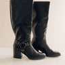 The Elliana Faux Leather Knee High Boot In Black Image - 1