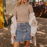 Crisp Mornings Ribbed Top in Warm Taupe Image - 1