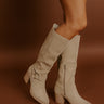 The Elliana Faux Nubuck Knee High Boot In Beige Image - 1