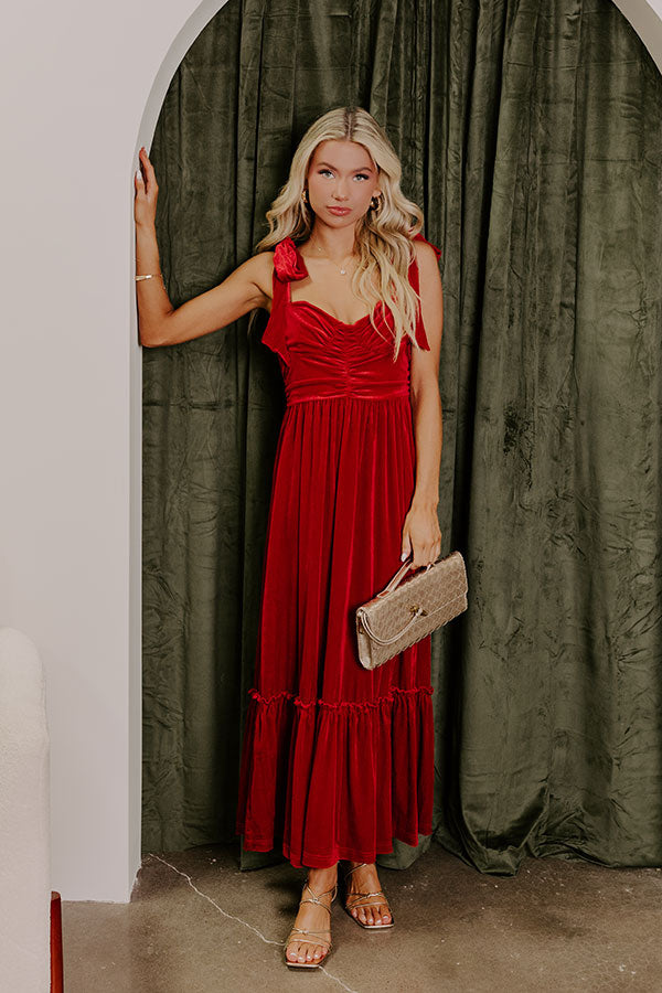 Cranberry Martini Velvet Midi in Red Image - 1