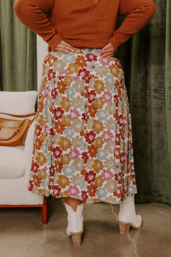 Balcony Brunch High Waist Floral Skirt Curves Image - 4