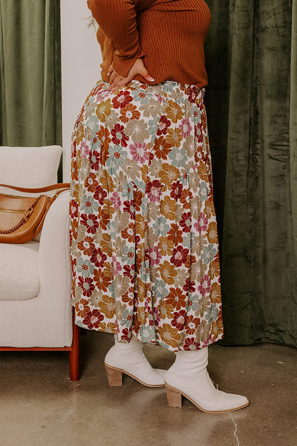 Balcony Brunch High Waist Floral Skirt Curves Image - 5