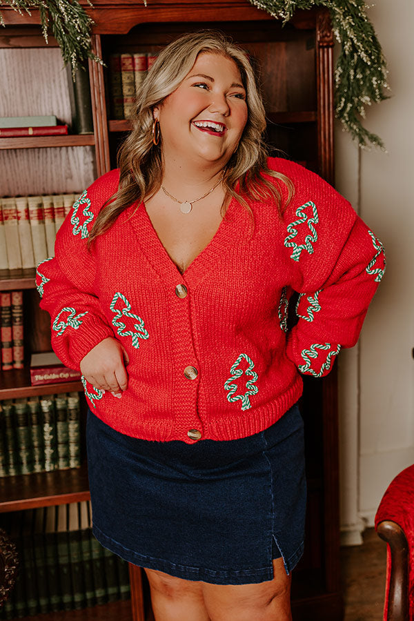 Oh Christmas Tree Knit Cardigan Curves Image - 1