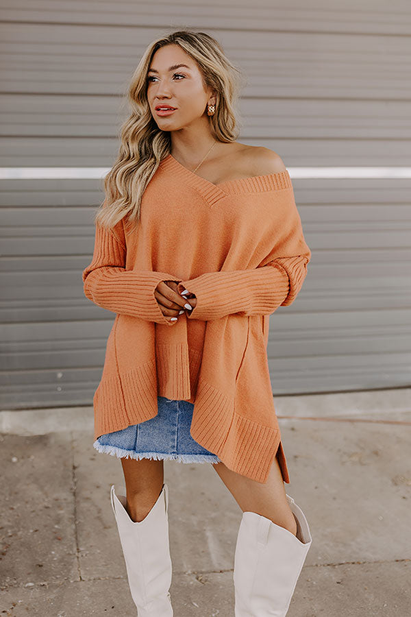 Falling Leaves Knit Sweater in Light Rust Image - 1