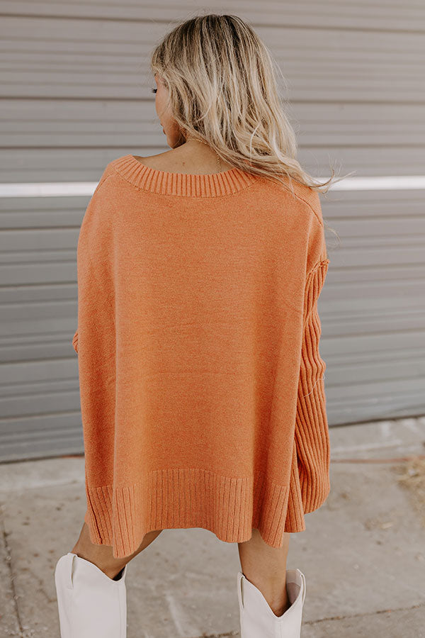 Falling Leaves Knit Sweater in Light Rust Image - 4