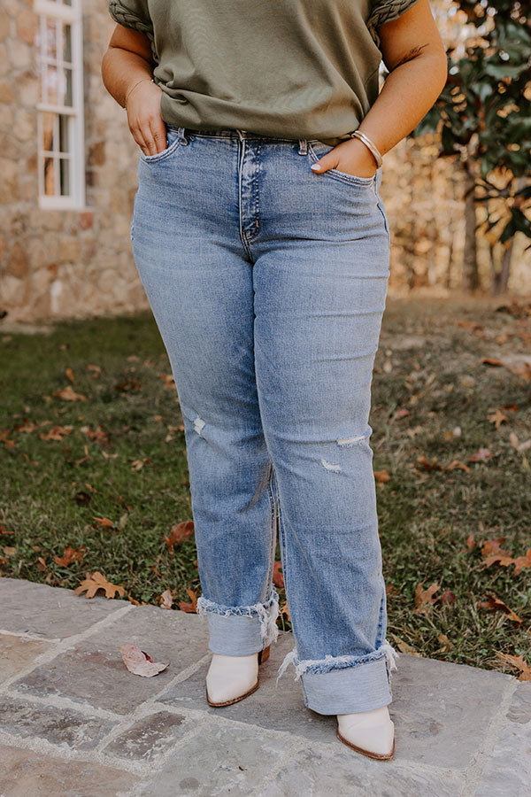 LOVERVET Wrenlee Midrise Distressed Straight Leg Jean Curves Image - 2