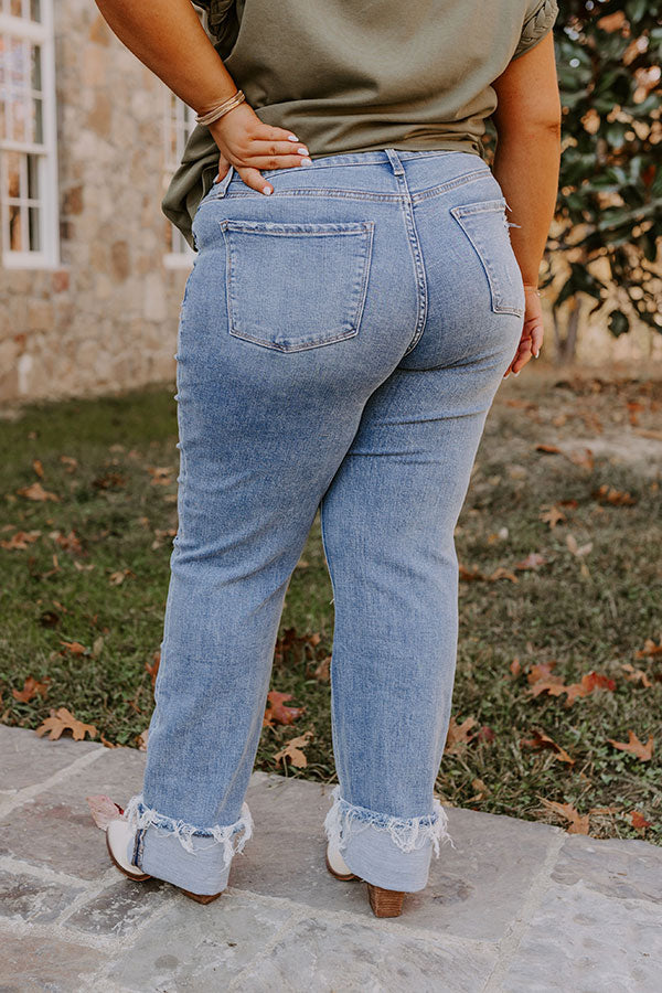 LOVERVET Wrenlee Midrise Distressed Straight Leg Jean Curves Image - 5