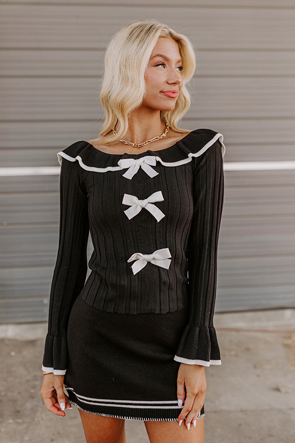 Bows And Kisses Knit Top Image - 4