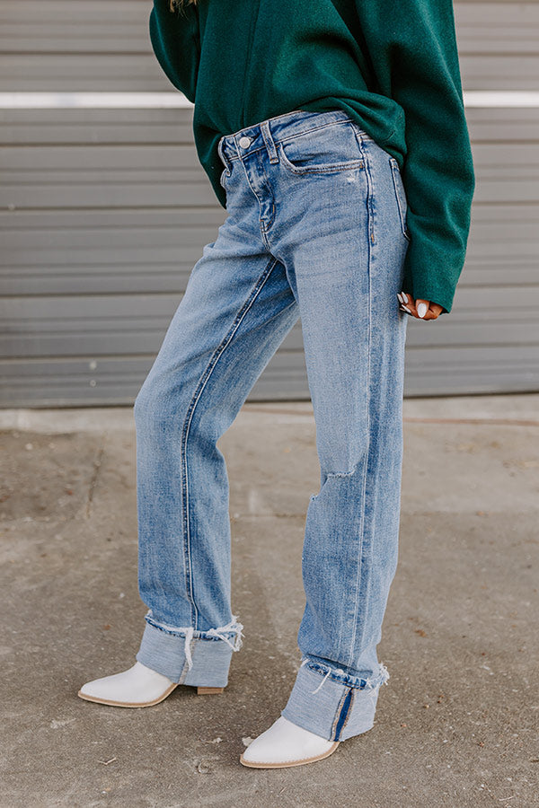 LOVERVET Wrenlee Midrise Distressed Straight Leg Jean Image - 2
