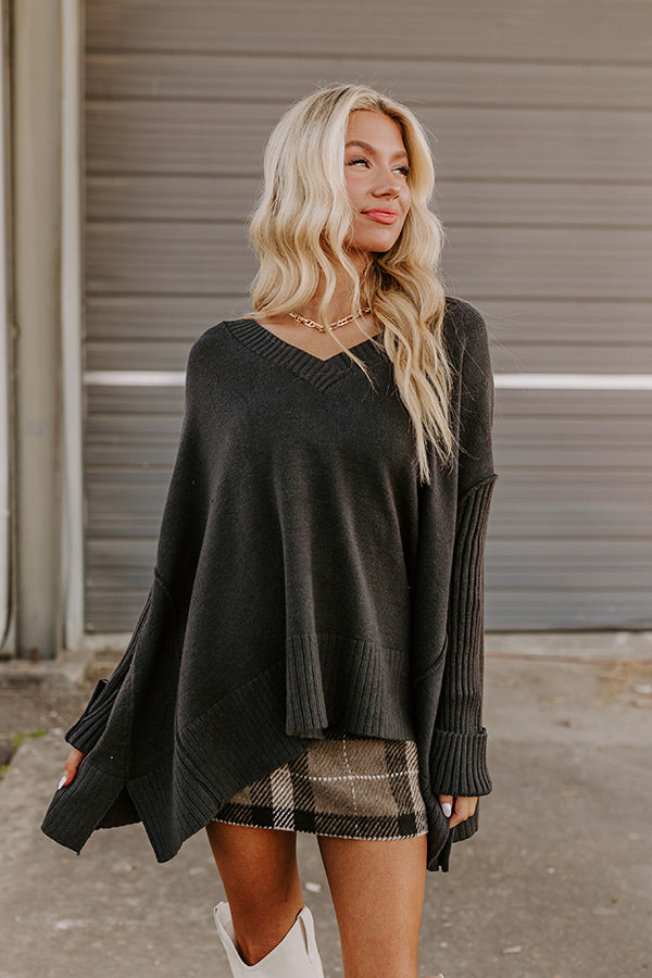 Falling Leaves Knit Sweater in Black Image - 4
