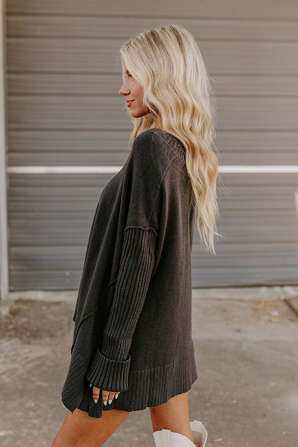 Falling Leaves Knit Sweater in Black Image - 3