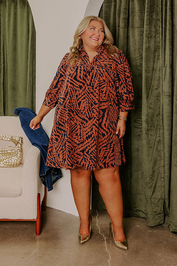 Fall Brunch Babydoll Mini Dress Curves Image - 2