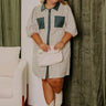 Country Club Cutie Button Down Mini Dress in Deep Forest Curves Image - 1
