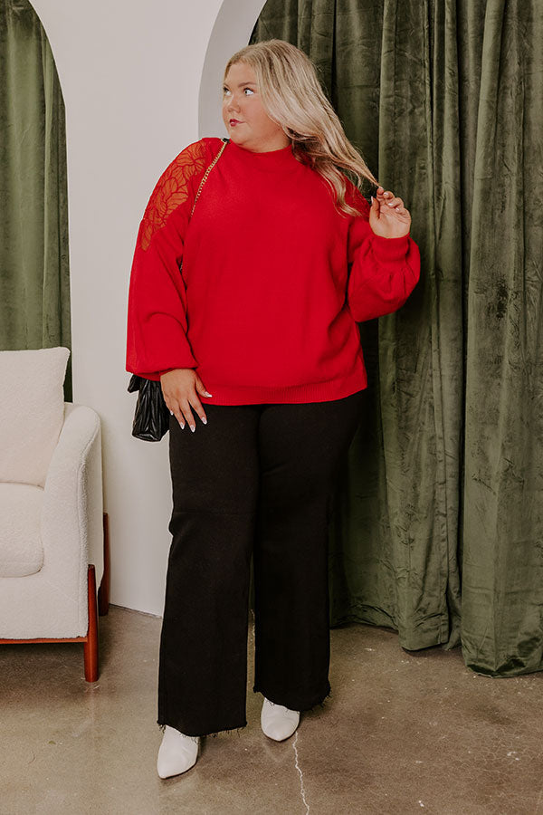 Bordeaux Bliss Knit Sweater Curves Image - 1