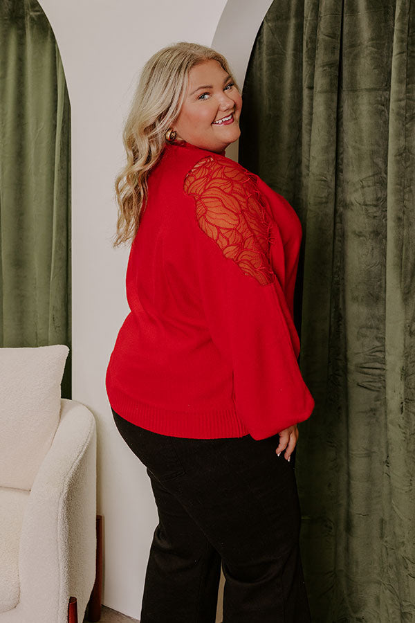 Bordeaux Bliss Knit Sweater Curves Image - 3
