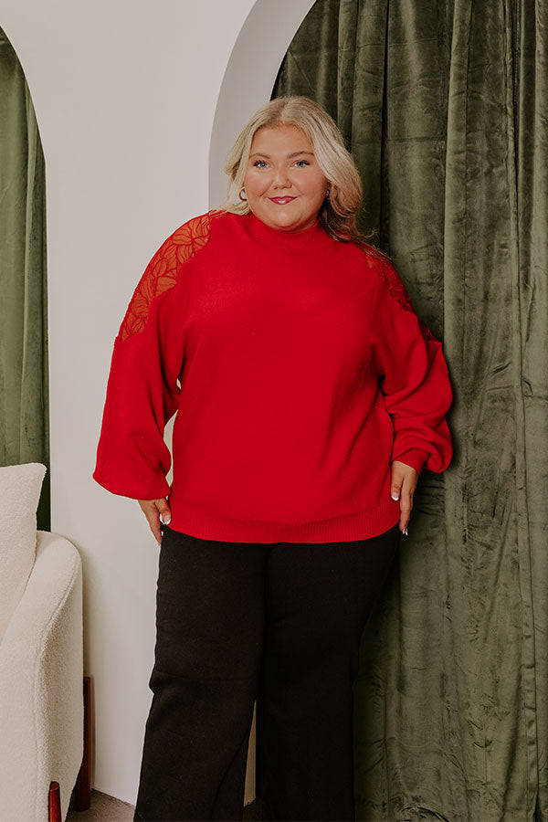Bordeaux Bliss Knit Sweater Curves Image - 2