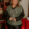 Holiday Party Metallic Knit Vest Top in Hunter Green Curves Image - 1