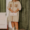 Country Club Cutie Button Down Mini Dress in Mocha Curves Image - 1