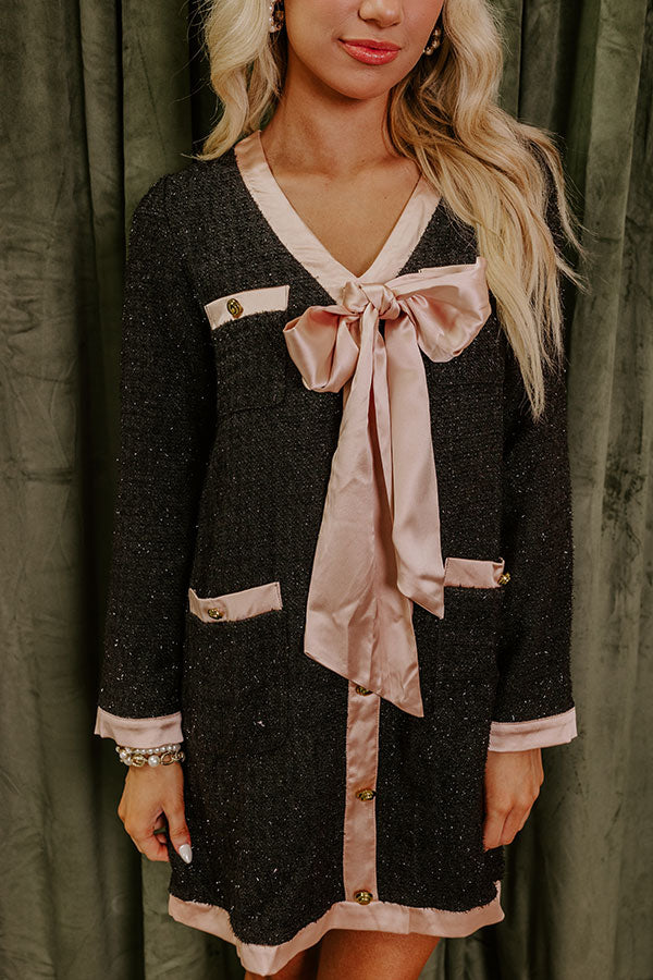 Office Chic Tweed Mini Dress in Black Image - 3