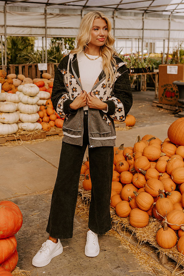 Falling For Autumn Quilted Sweater in Black Image - 2