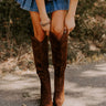 The Aria Faux Suede Knee High Boot in Chocolate Image - 1