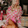 Christmas Dreaming Satin Pajama Top in Red Image - 1