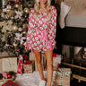 Christmas Dreaming Satin Pajama Shorts in Red Image - 1