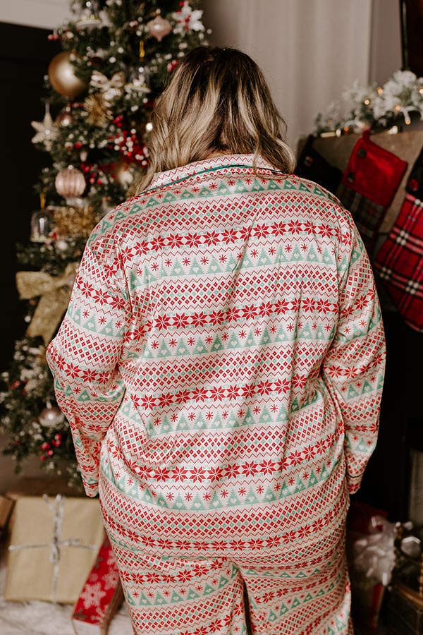 Christmas Morning Satin Pajama Top Curves Image - 4