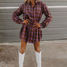 Pumpkin Patch Cutie Flannel Romper in Purple Image - 1