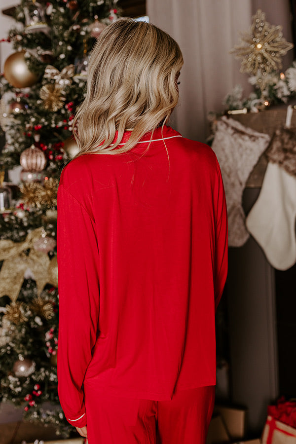 Early Morning Pajama Top in Red Image - 5
