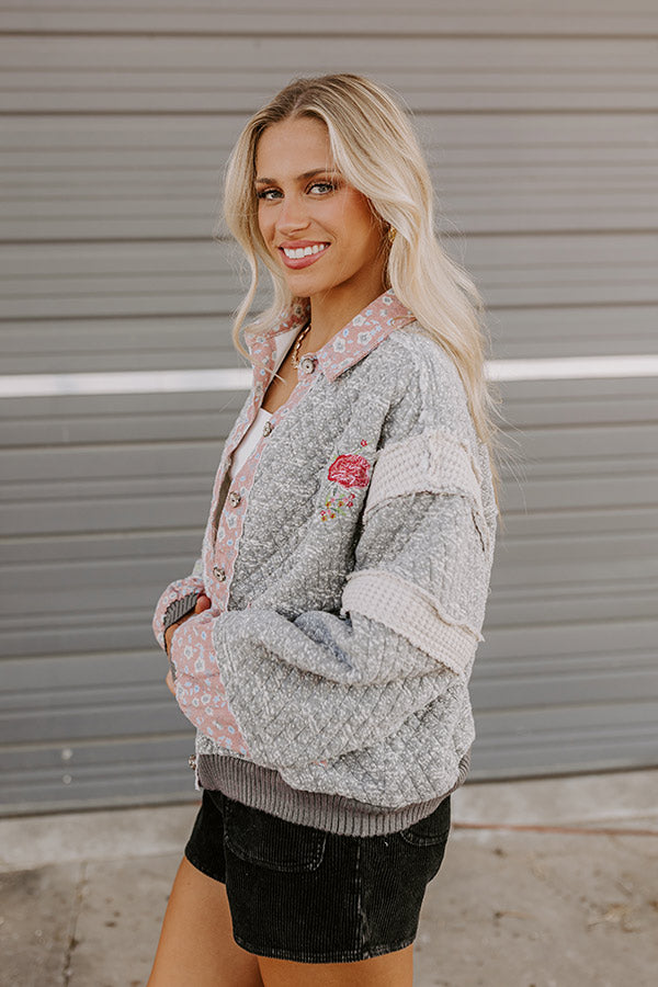 Keeping Cozy Quilted Jacket in Grey Image - 4