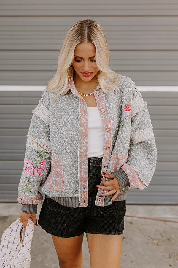 Keeping Cozy Quilted Jacket in Grey Image - 5