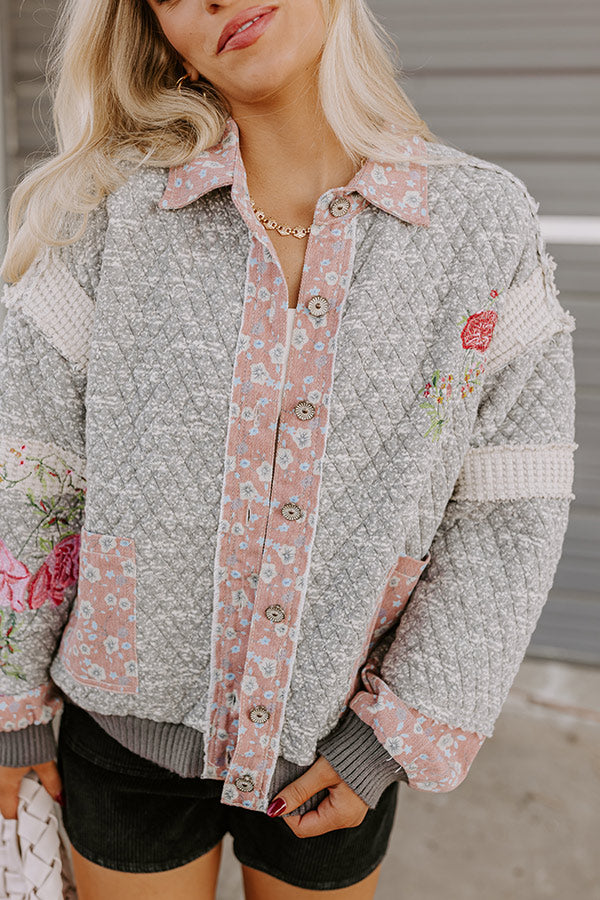 Keeping Cozy Quilted Jacket in Grey Image - 2