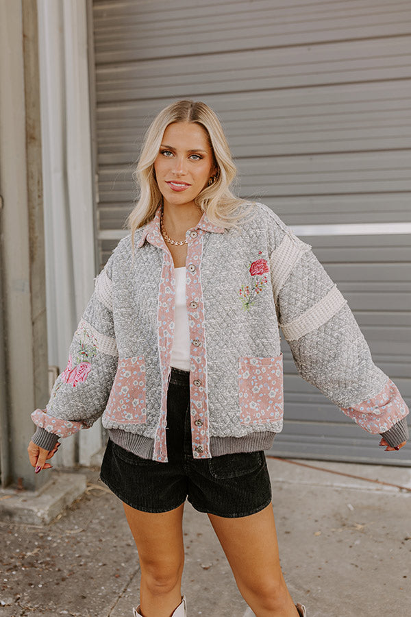 Keeping Cozy Quilted Jacket in Grey Image - 1