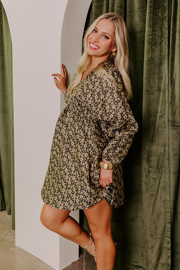 Candlelit Dinner Floral Jacquard Mini Dress Image - 3