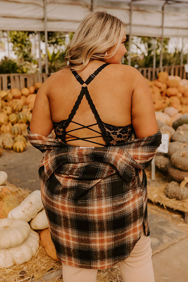 The Juliette Racerback Lace Bralette in Black Curves Image - 3