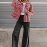 Hayride Honey Corduroy Jacket in Maroon Image - 1