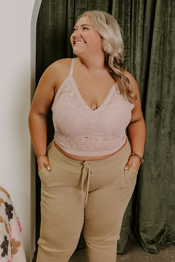 The Skye Longline Lace Bralette in Light Mocha Curves Image - 1