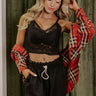 The Skye Longline Lace Bralette in Black Image - 1