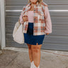 Picking Pumpkins Plaid Jacket in Blush Curves Image - 1