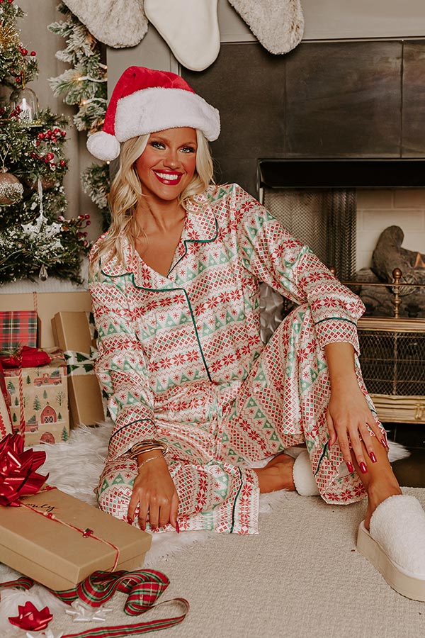 Christmas Morning Satin Pajama Top Image - 1